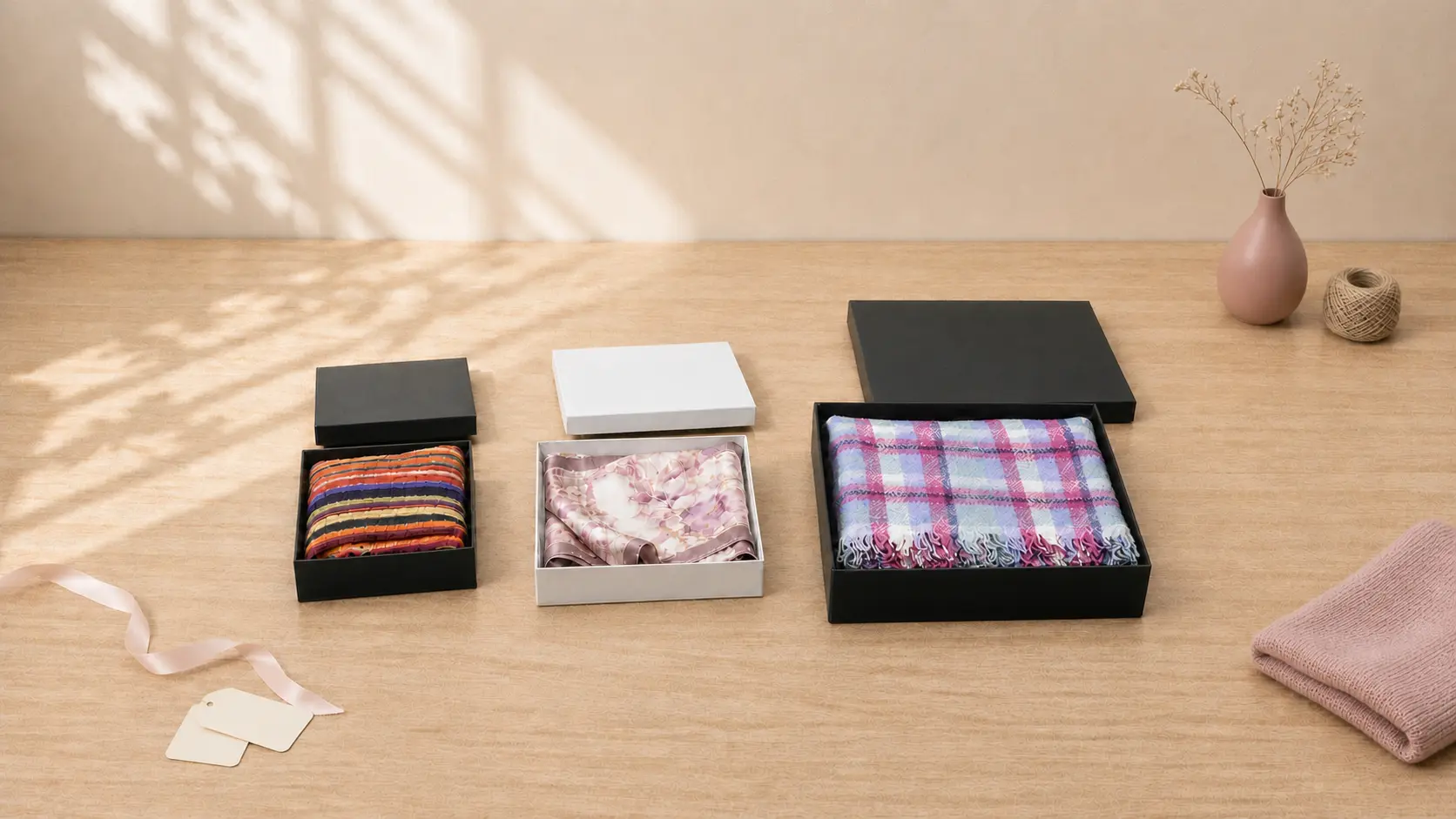 Welche Geschenkbox passt zu welchem Schal?