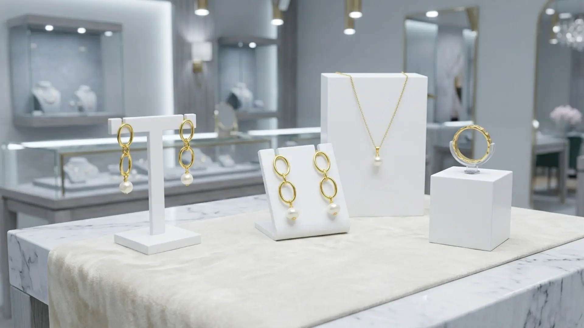 Schmuckständer in der Farbe Weiß