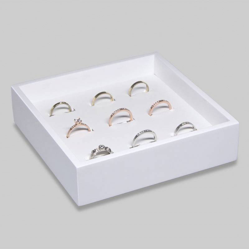 Schmuck-Vorlagetabletts mit Einlage für 9 Ringe