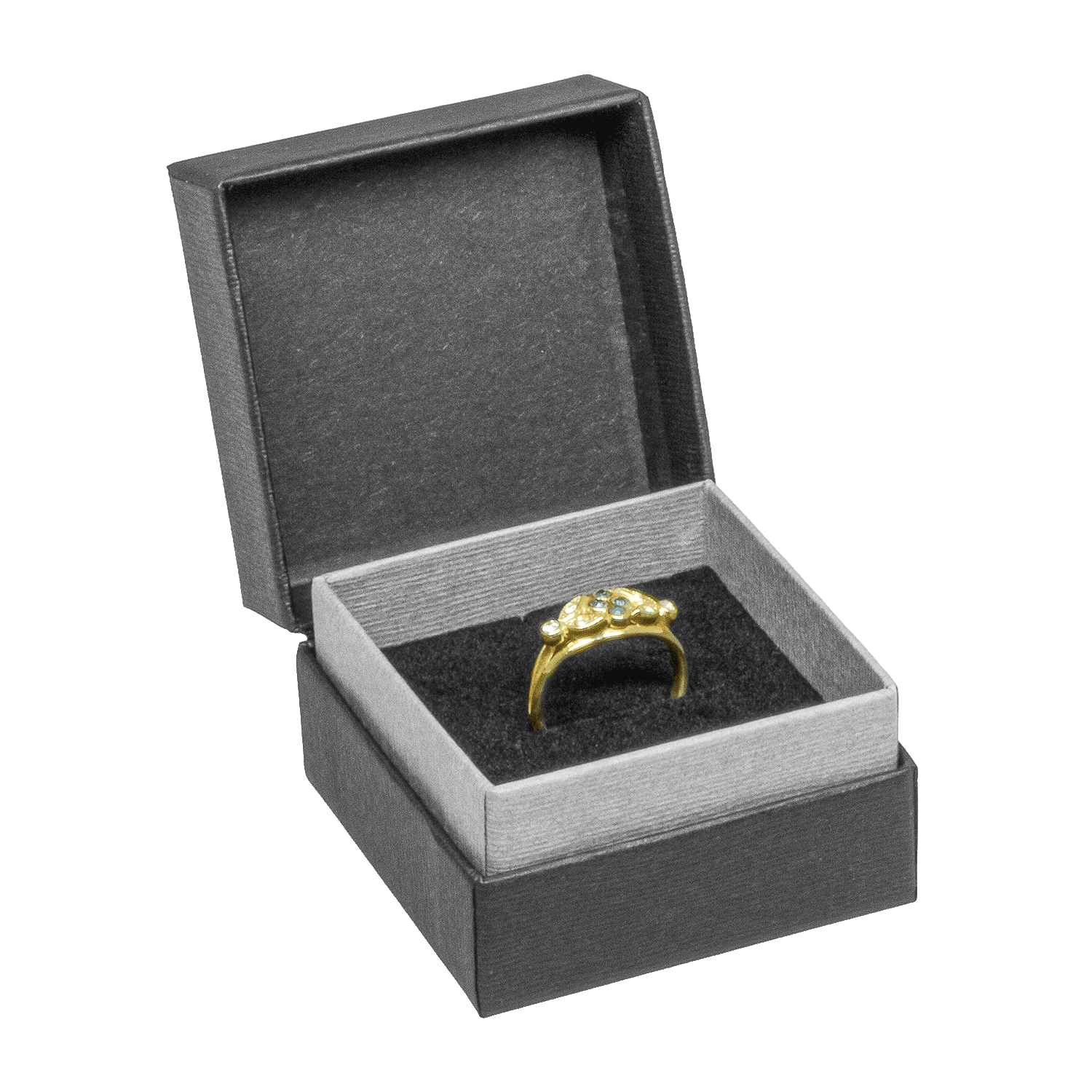 Boîtes à bijoux en carton avec charnière pour bagues - alliances - boucles d'oreilles Boîtes à bijoux en carton avec charnière pour bagues - alliances - boucles d'oreilles